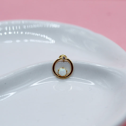 CIRCULO CON OPALO ORO JAPONES 10K