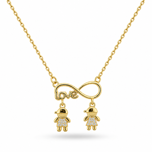 COLLAR INFINITO LOVE NIÑOS COLGANTES