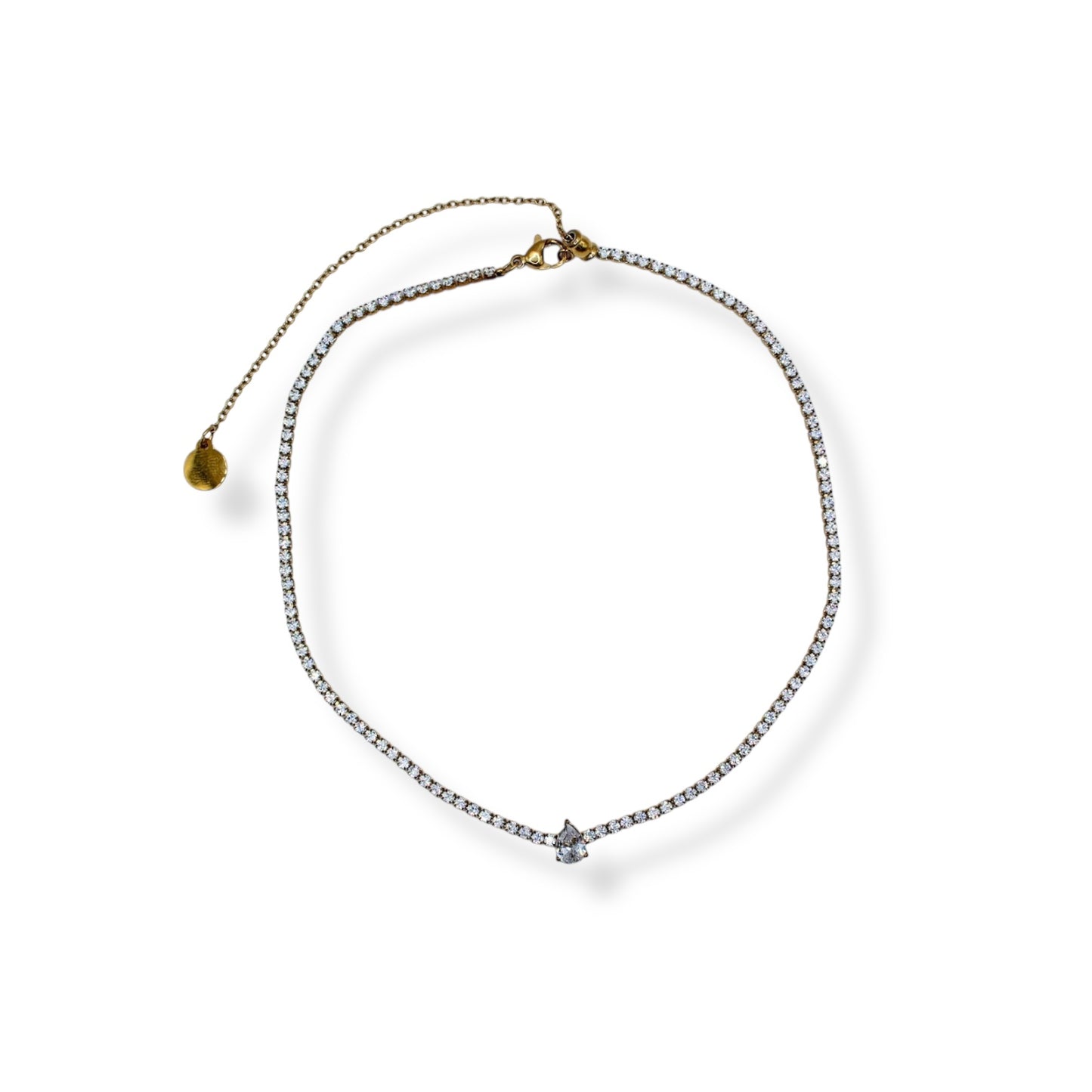 COLLAR ZIRCONIA CON ZIRCONIA GOTA CENTRO (GARGANTILLA)