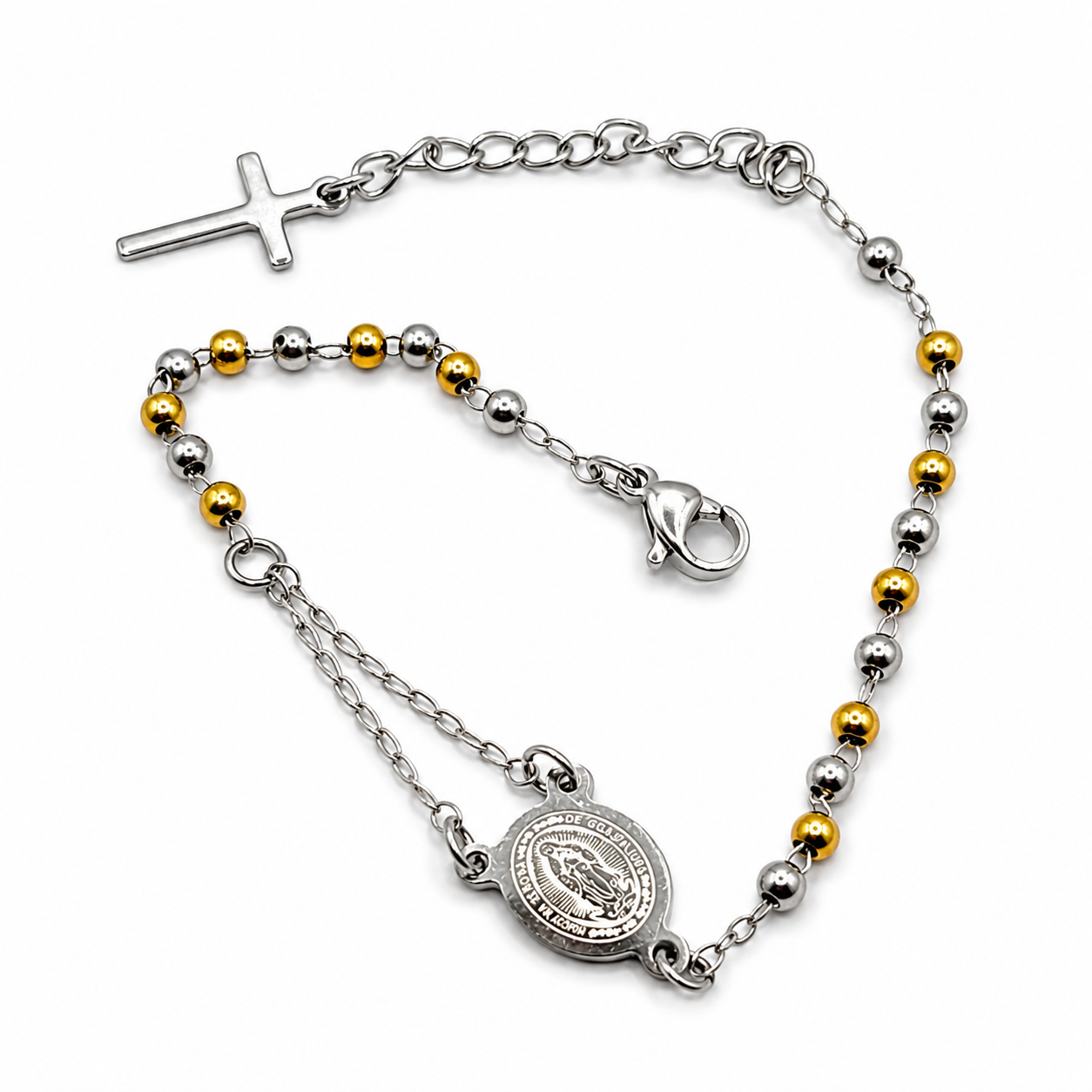 PULSERA ROSARIO BOLITAS COLOR MIXTO