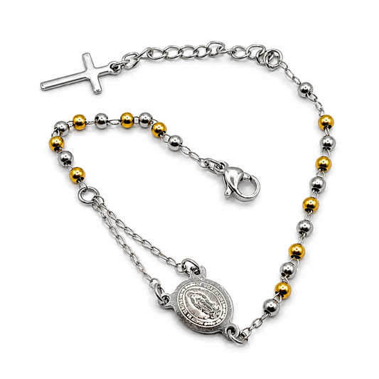 PULSERA ROSARIO BOLITAS COLOR MIXTO