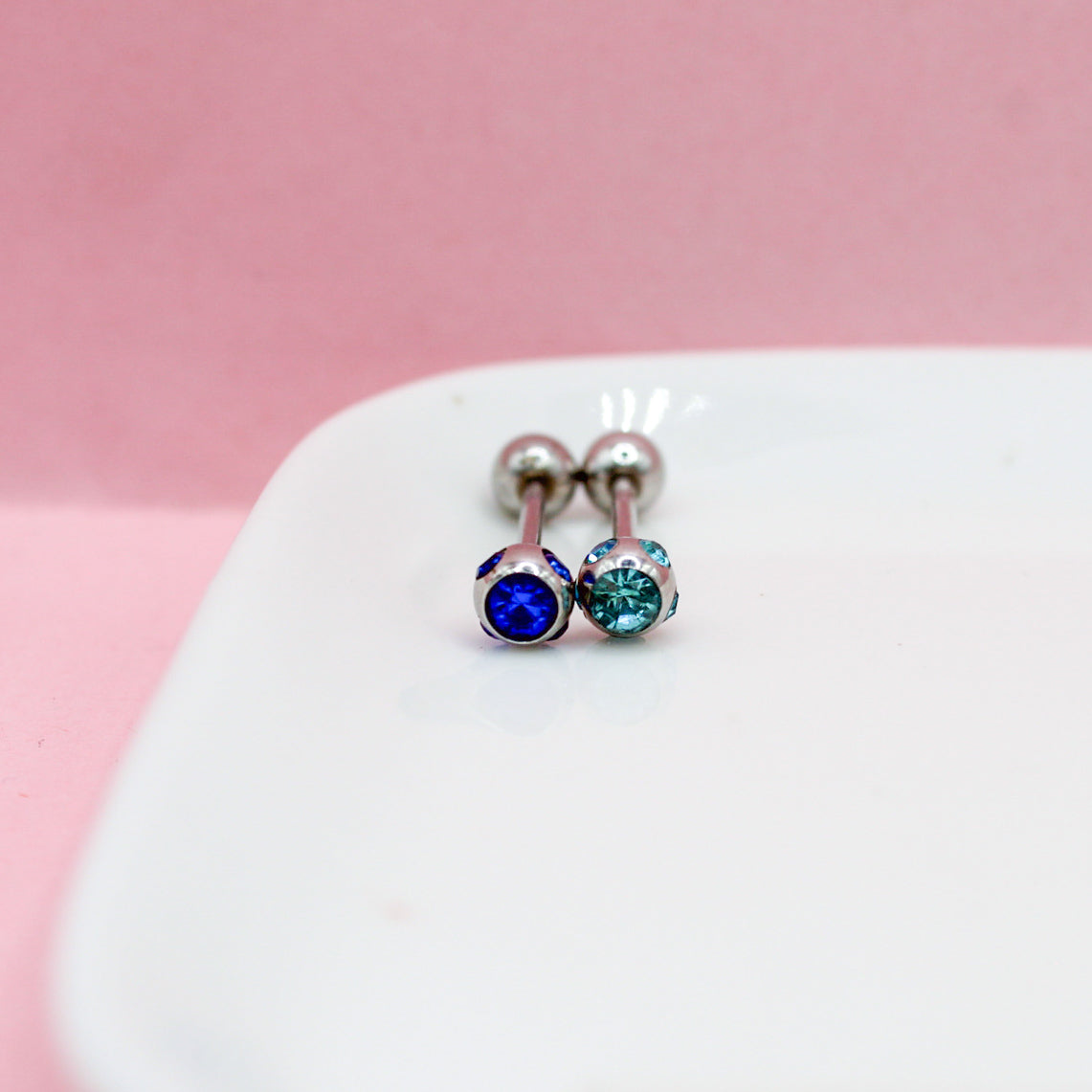 PIERCING RECTO ZIRCONIA COLOR BOLA GRANDE 316L