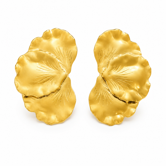 ARETE CHUNKY TIPO FLOR TRES PÉTALOS
