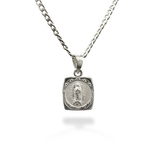 COLLAR VIRGEN CUADRADA PLATA .925