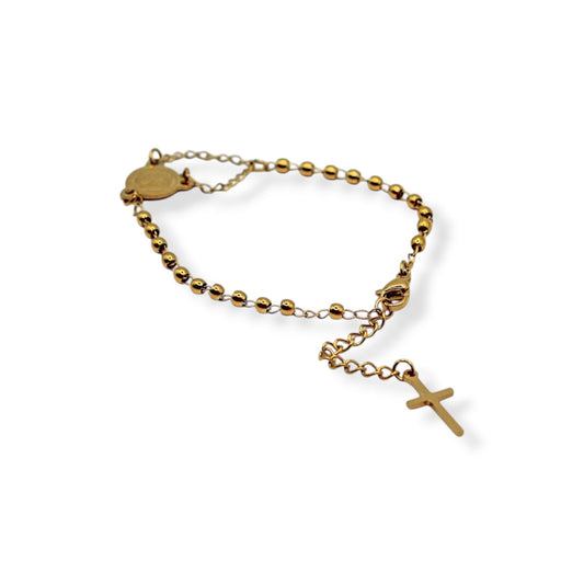 PULSERA ROSARIO PLACA EN MEDIO