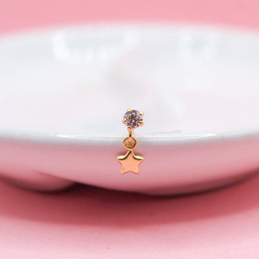 ZIRCONIA BLANCA CON ESTRELLA COLGANTE 10K