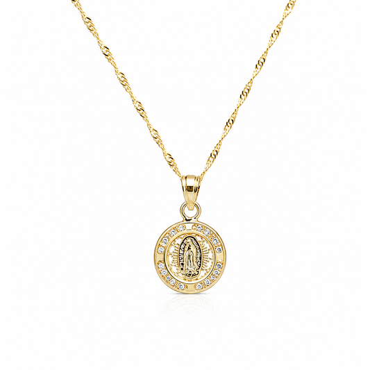 COLLAR VIRGEN DE GUADALUPE ORO 10k