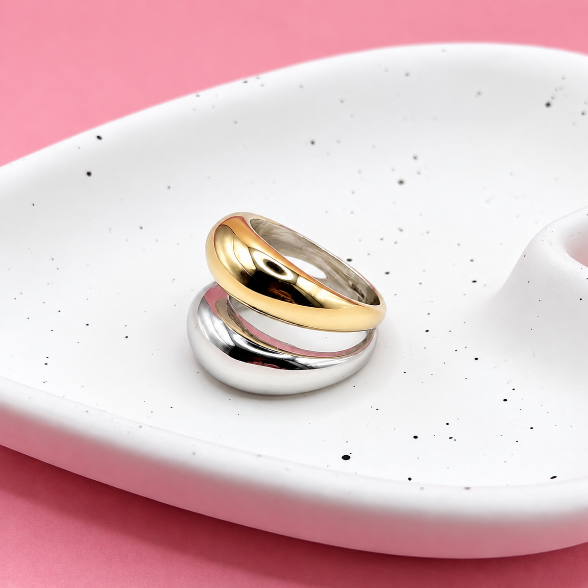 ANILLO CHUNKY DOBLE GOTA OVALADA