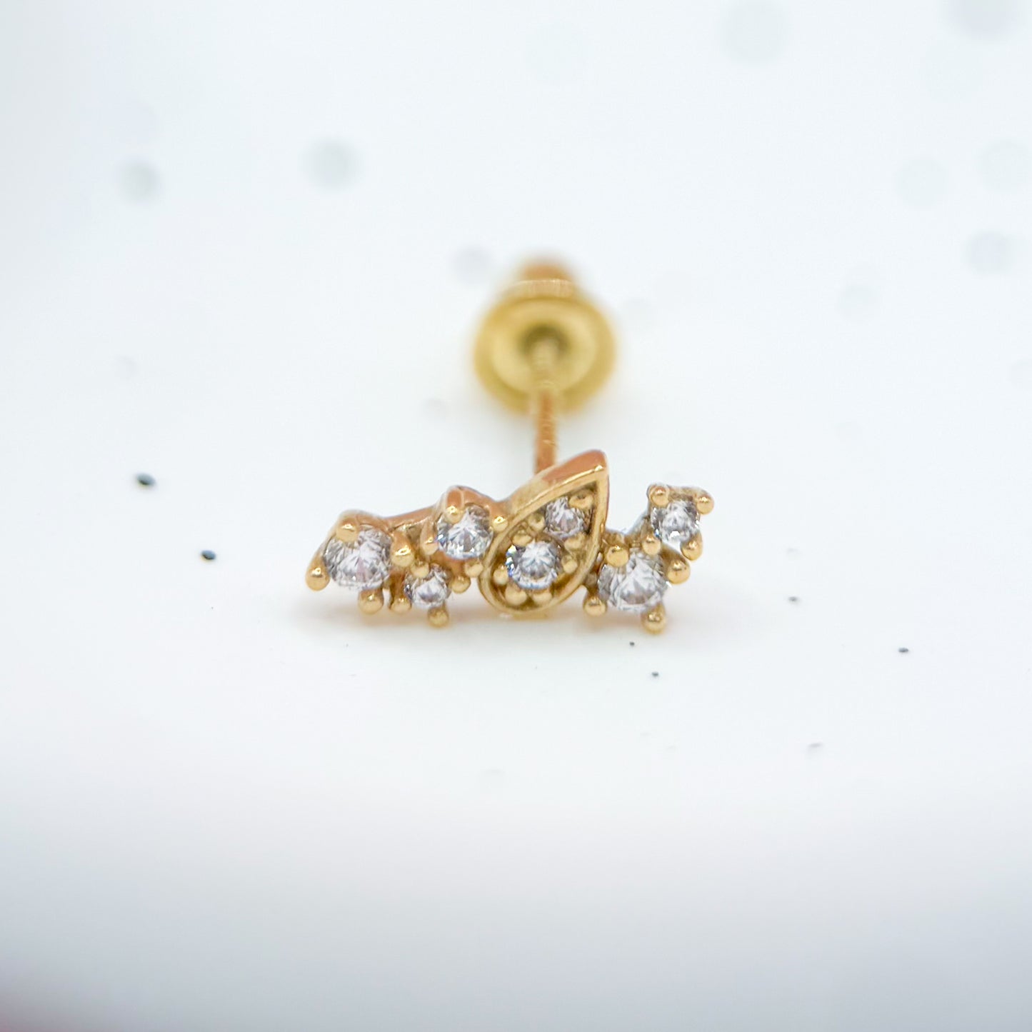 LAMBADA GOTA ZIRCONIAS Y ESTRELLAS ORO JAPONES 10K