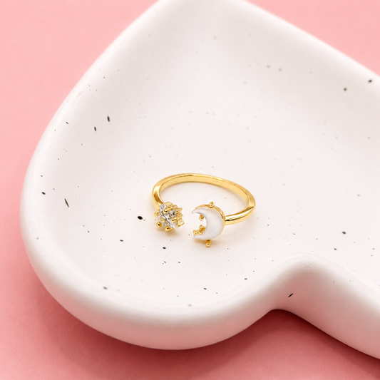 ANILLO LUNA BLANCA Y ESTRELLA ZIRCONIA