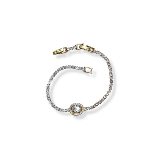 PULSERA ZIRCONIA CIRCULO CENTRO Y ZIRCONIAS