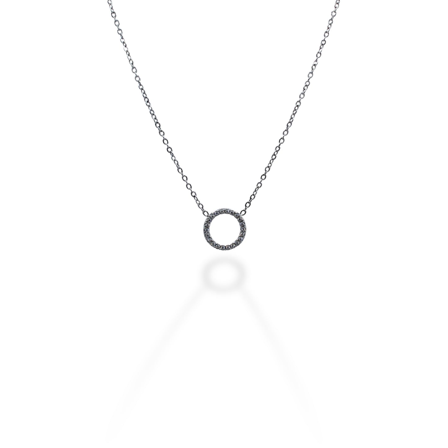 COLLAR SILUETA CIRCULO ZIRCONIAS