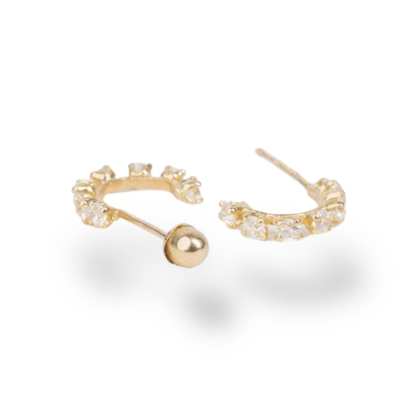 MEDIA ARRACADA ZIRCONIA 10K