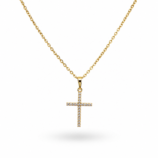 COLLAR ROSE GOLD CRUZ ZIRCONIAS