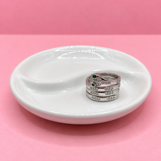 ANILLO SERPIENTE ENROLLADA OJOS VERDES CHUNKY