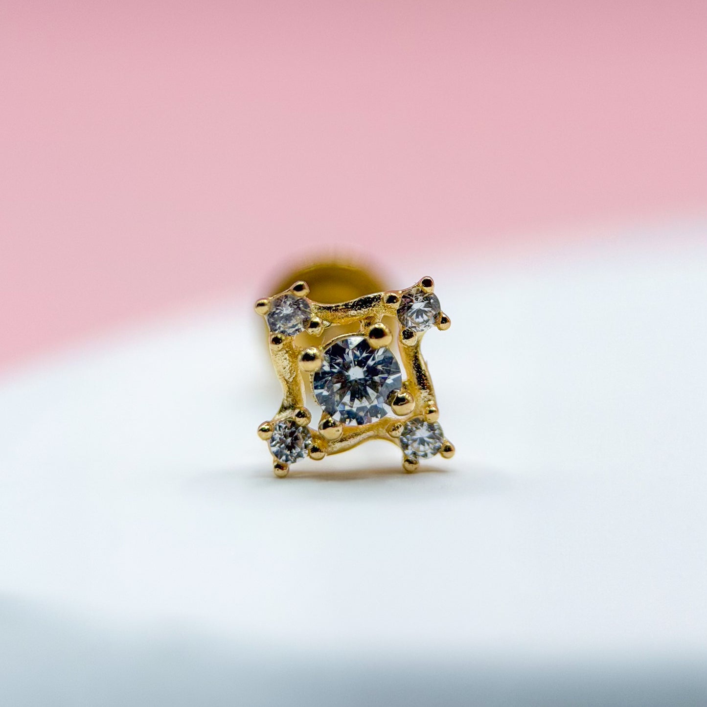 REMOLINO ZIRCONIA ORO JAPONES 10K