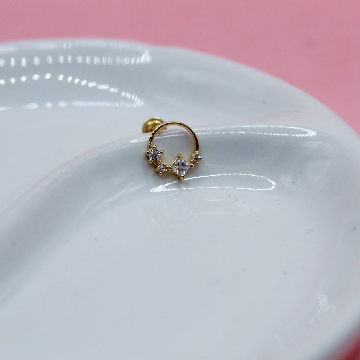 CIRCULO ROMBO ESTRELLAS ORO JAPONES 10K