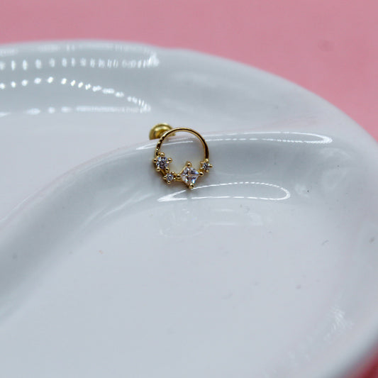 CIRCULO ROMBO ESTRELLAS ORO JAPONES 10K