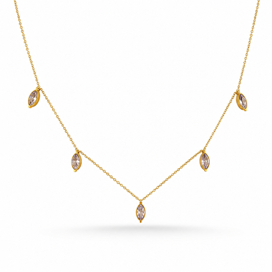 COLLAR CINCO ZIRCONIAS MARQUISE