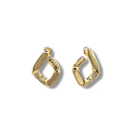 ARETES EN ROMBO PLANO CON ZIRCONIAS