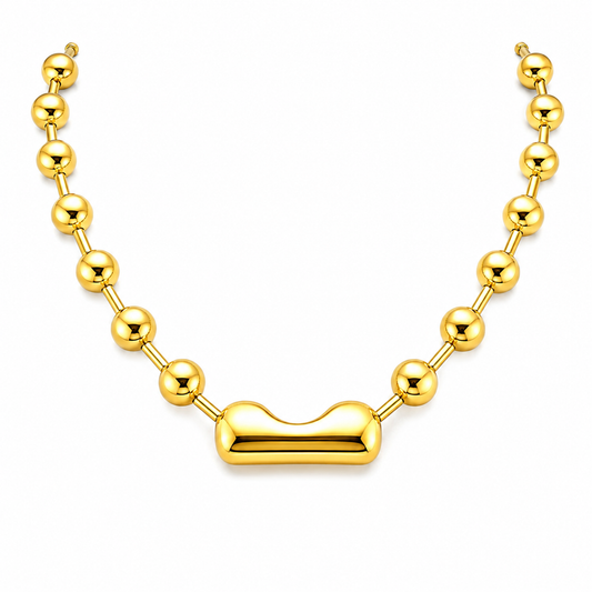 COLLAR CHUNKY BROCHE Y BOLITAS