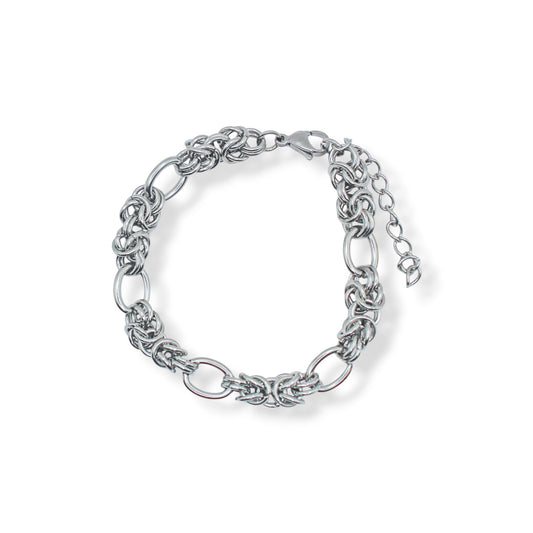 PULSERA PLATEADA ESLABONES NUDO