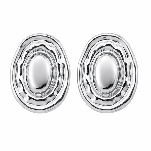 ARETES PLATEADOS PLATON CON TEXTURA