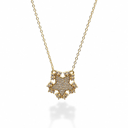 COLLAR ESTRELLA TIPO COPO DE NIEVE ZIRCONIAS