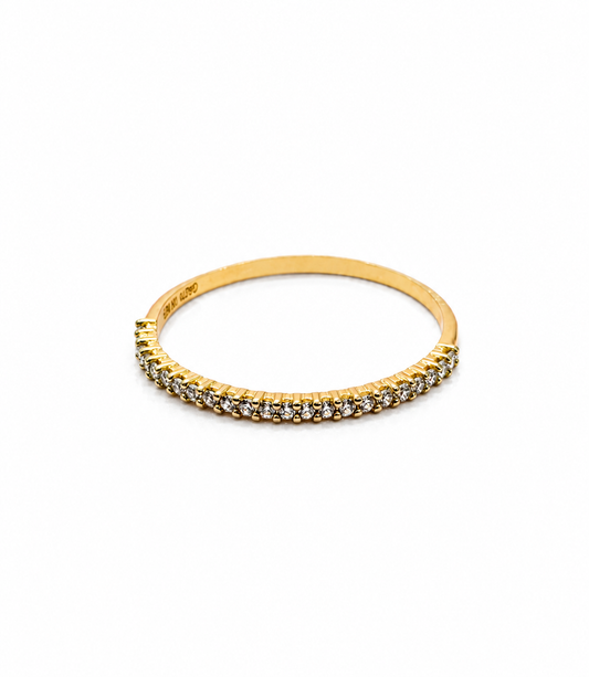 ANILLO CHURUMBELA ZIRCONIAS DELGADA 10K