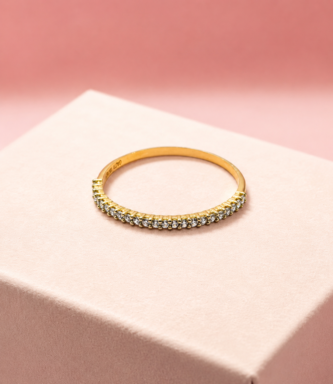 ANILLO CHURUMBELA ZIRCONIAS DELGADA 10K
