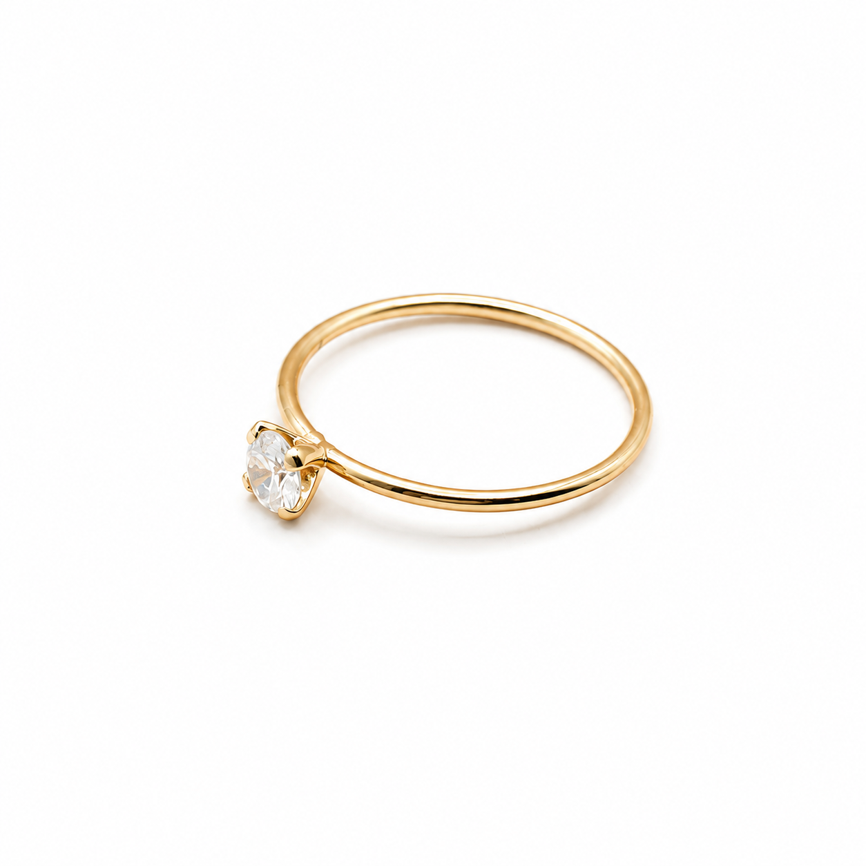 ANILLO ZIRCONIA CIRCULAR SOLITARIA 10K