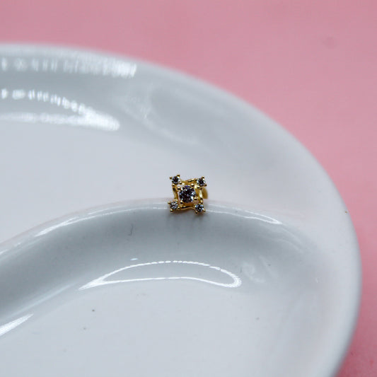 REMOLINO ZIRCONIA ORO JAPONES 10K