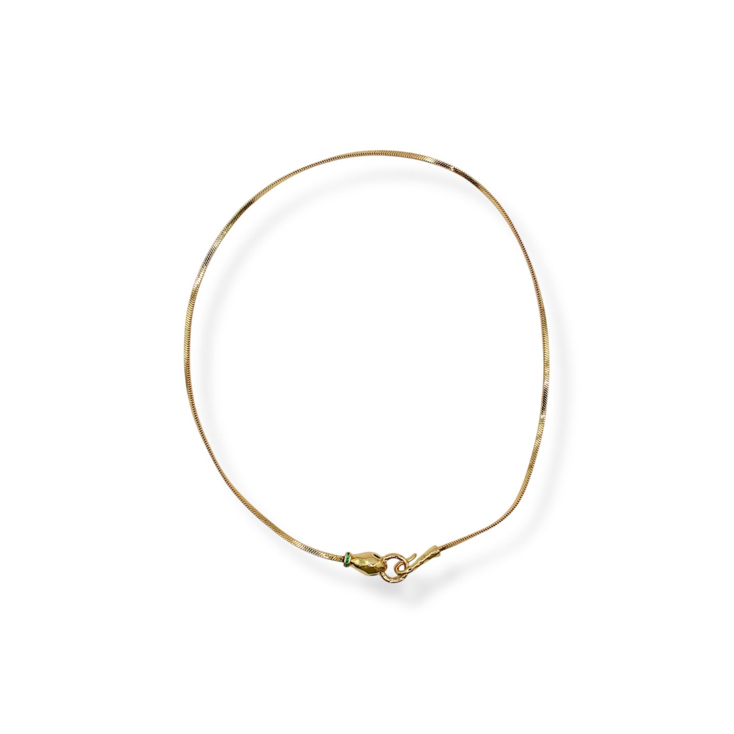 COLLAR SERPIENTE CUELLO VERDE Y GANCHO