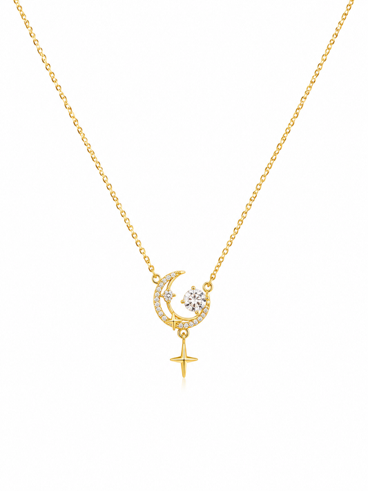 COLLAR LUNA ZIRCONIAS DESTELLO COLGANTE