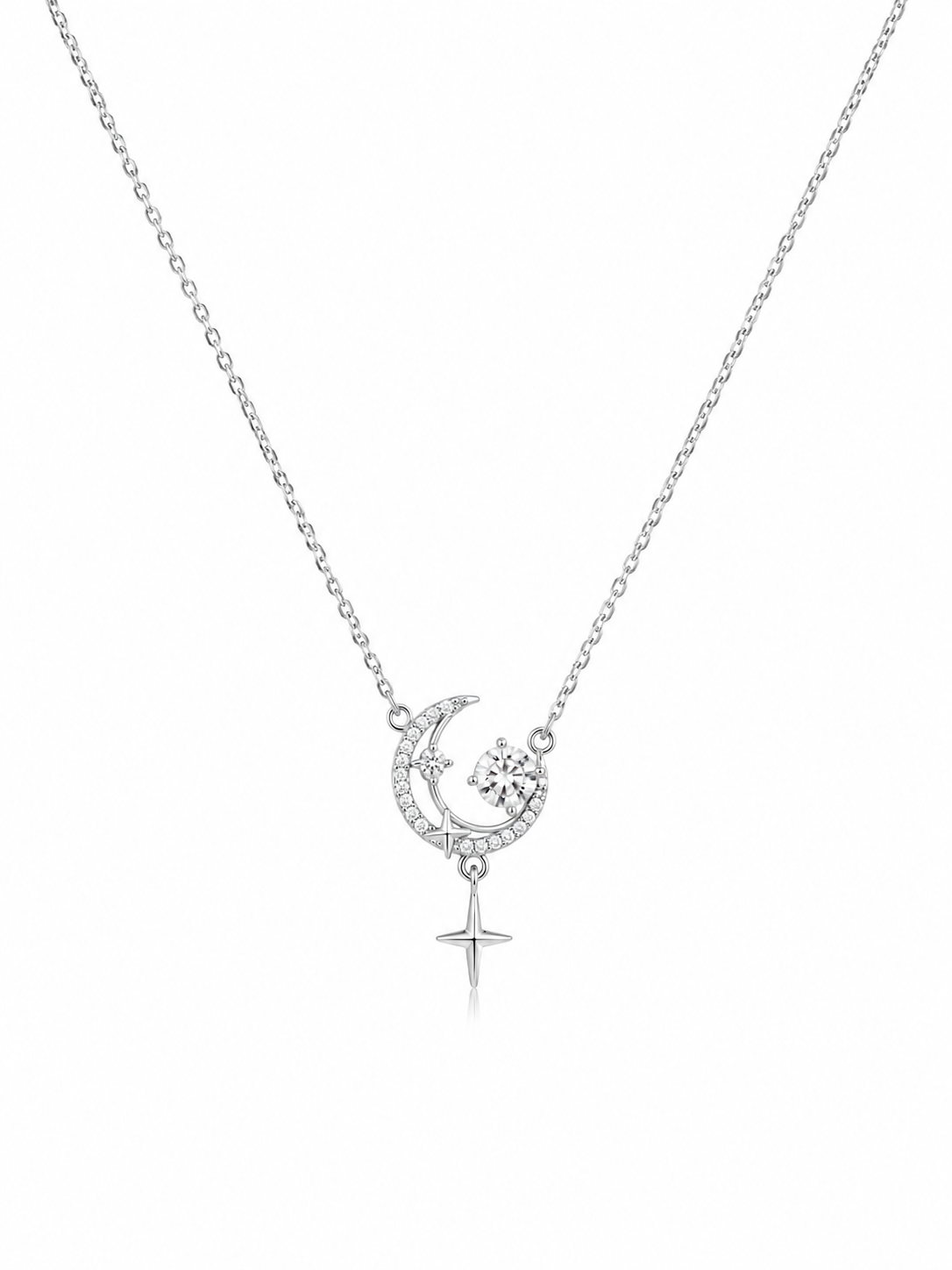 COLLAR LUNA ZIRCONIAS DESTELLO COLGANTE