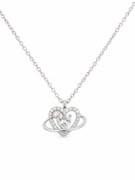 COLLAR CORAZÓN SATURNO