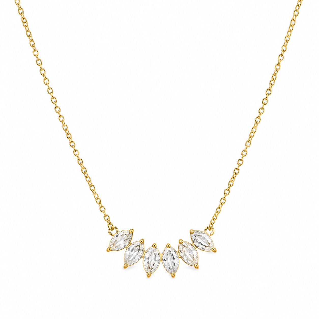 COLLAR 5 ZIRCONIAS MARQUESITAS