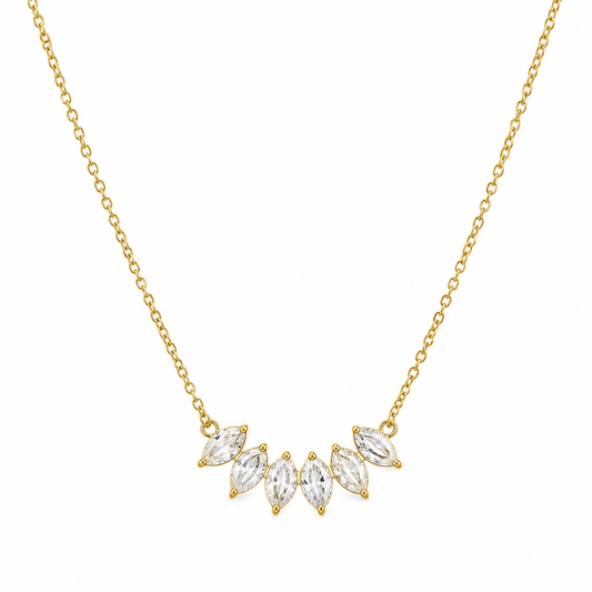 COLLAR CINCO ZIRCONIAS MARQUESITAS