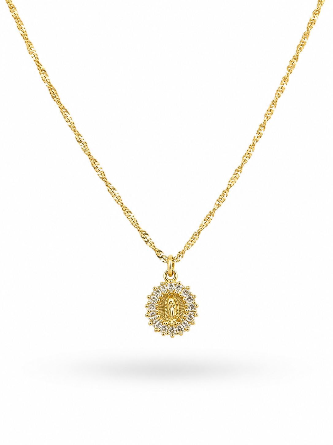 COLLAR DORSAL VIRGEN CON ZIRCONIAS ALREDEDOR