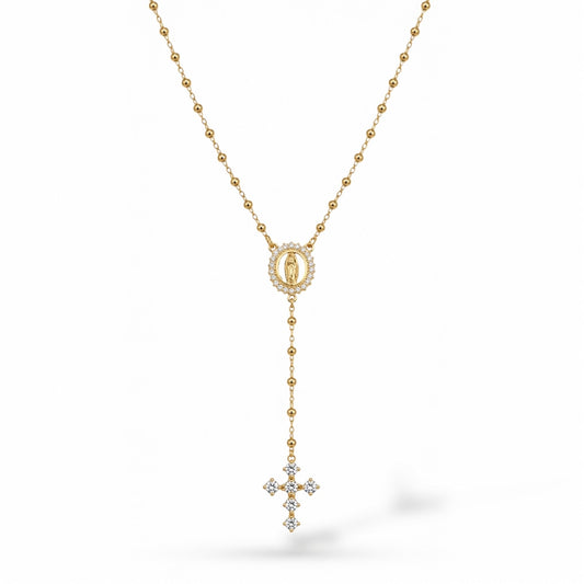 ROSARIO VIRGEN ZIRCONIAS Y CRUZ ZIRCONIAS TIPO ROMBO