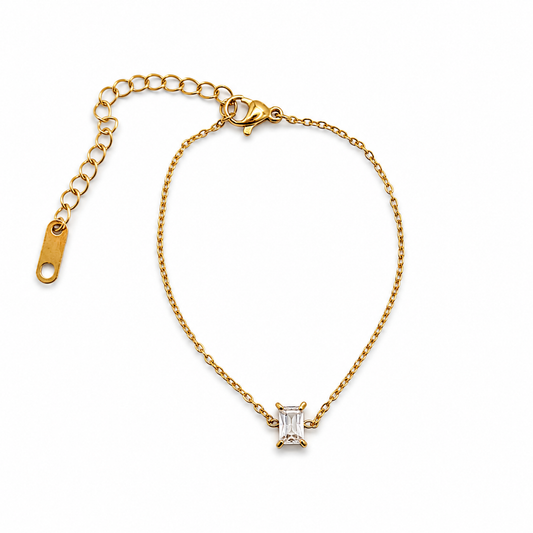 PULSERA ZIRCONIA CUADRADA SOLITARIA