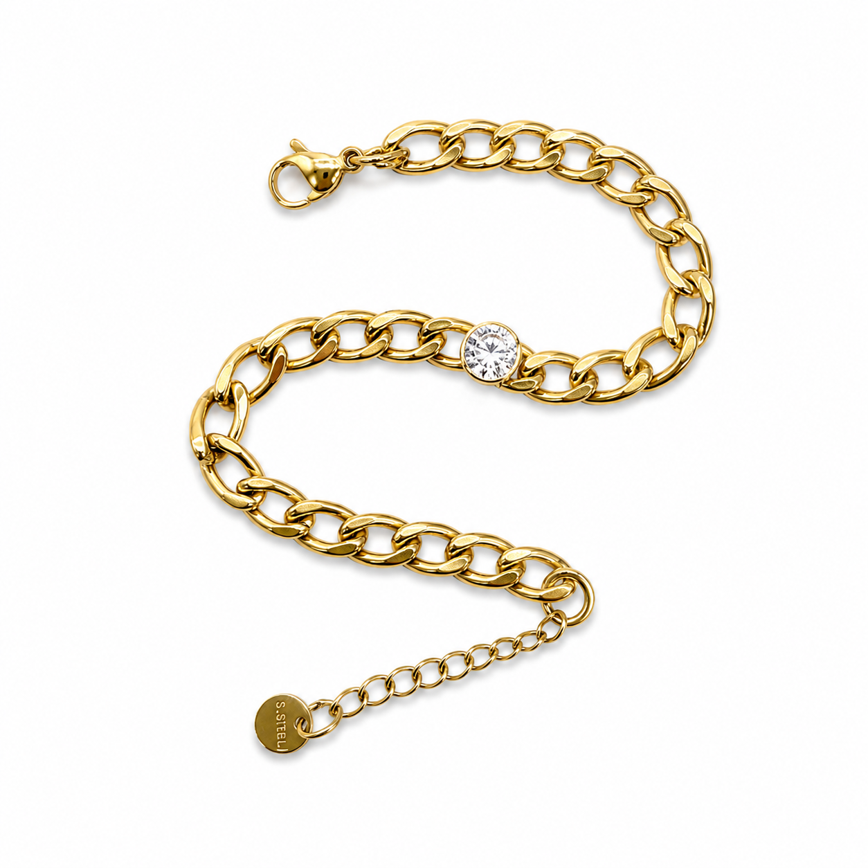 PULSERA ESLABONES CARTIER ZIRCONIA CENTRO