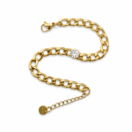 PULSERA ESLABONES CARTIER ZIRCONIA CENTRO