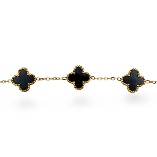 PULSERA TRÉBOL NEGRO