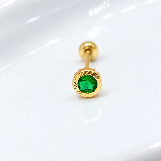 BRILLO BICEL DIAMANTADO VERDE 10k