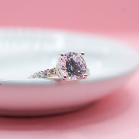 ANILLO ZIRCONIA BLANCA REDONDA BANDA ZIRCONIAS .925