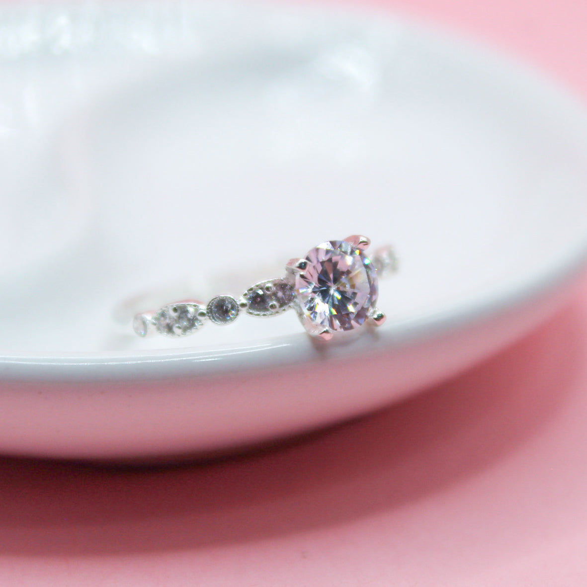 ANILLO ZIRCONIA BLANCA REDONDA PEQUEÑA .925