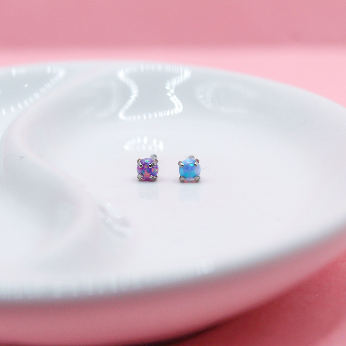 PIERCING ÓPALO PLATEADO 316L