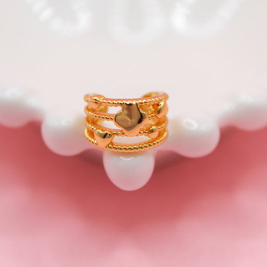 EARCUFF TRÉBOL Y CORAZONES LISOS