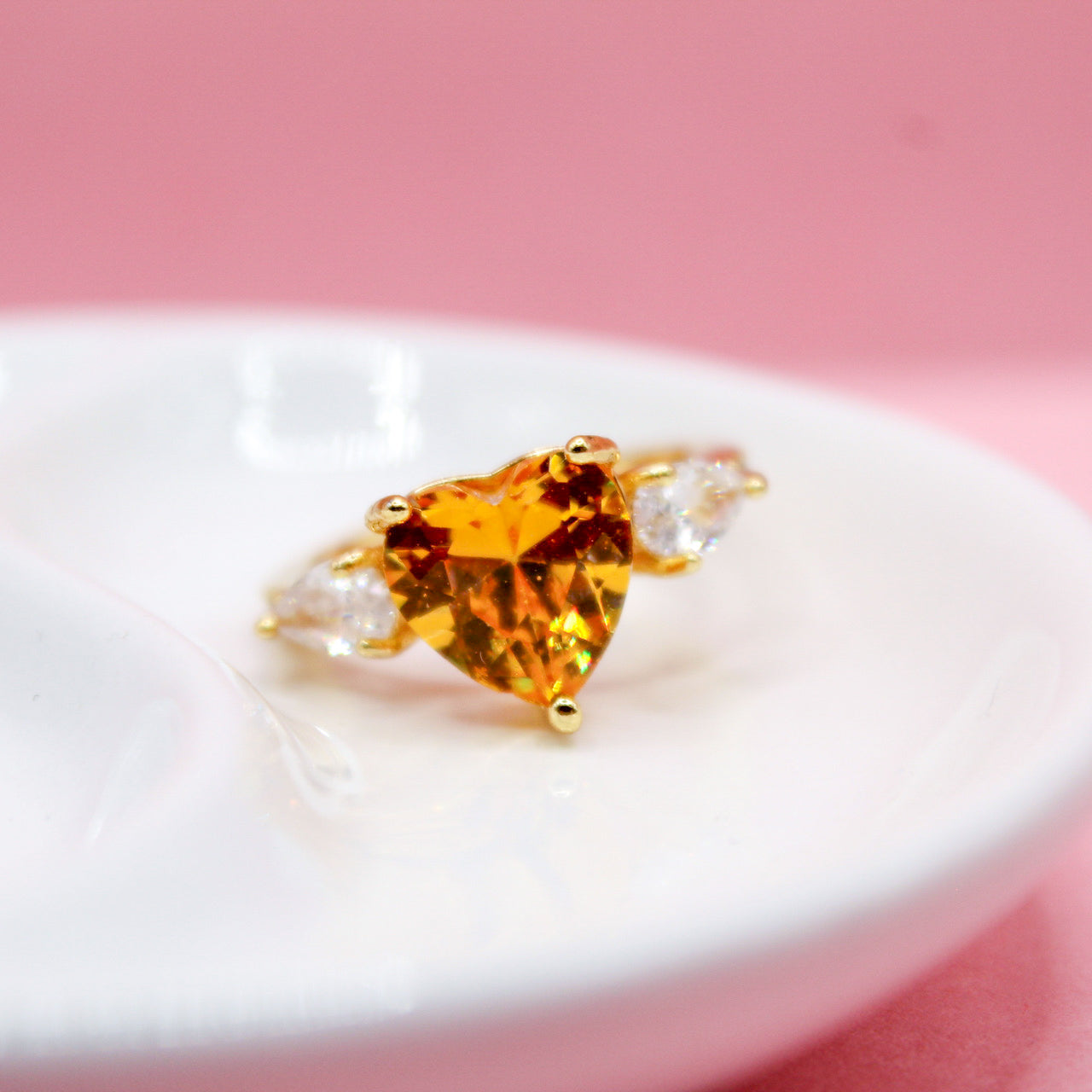 ANILLO CORAZÓN AMARILLO